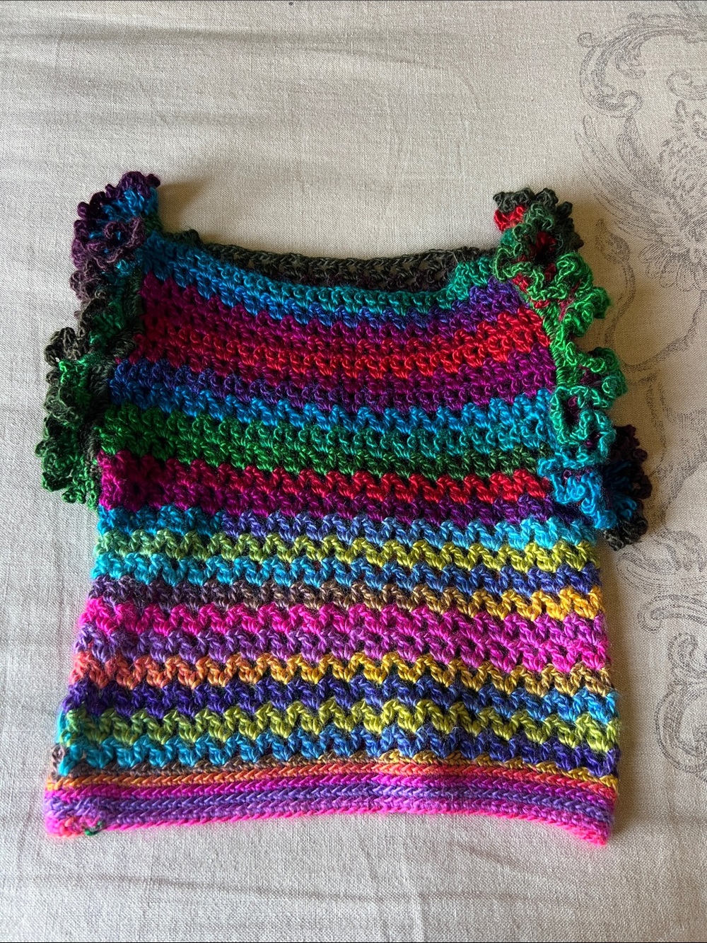 Handmade OOAK Multicolor Crochet Women's Top